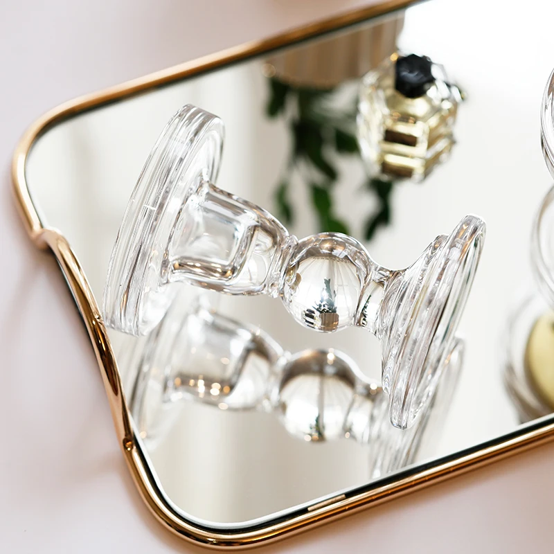 Европейский Романтический стеклянный подсвечник прозрачный для свадебного