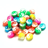 50pcsbag 9mm colorful tai chi round cylinder beads red green yellow blue diy bracelets jewelry making accessories