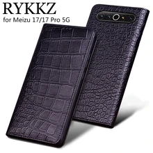 Crocodile Genuine Flip Leather Case For Meizu 17 Pro 5G Flip Cover Handmake Leather Cases For Meizu 17 5G