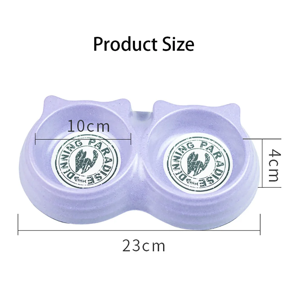 Миска для домашних животных из бамбукового волокна двойная миска собак кошек