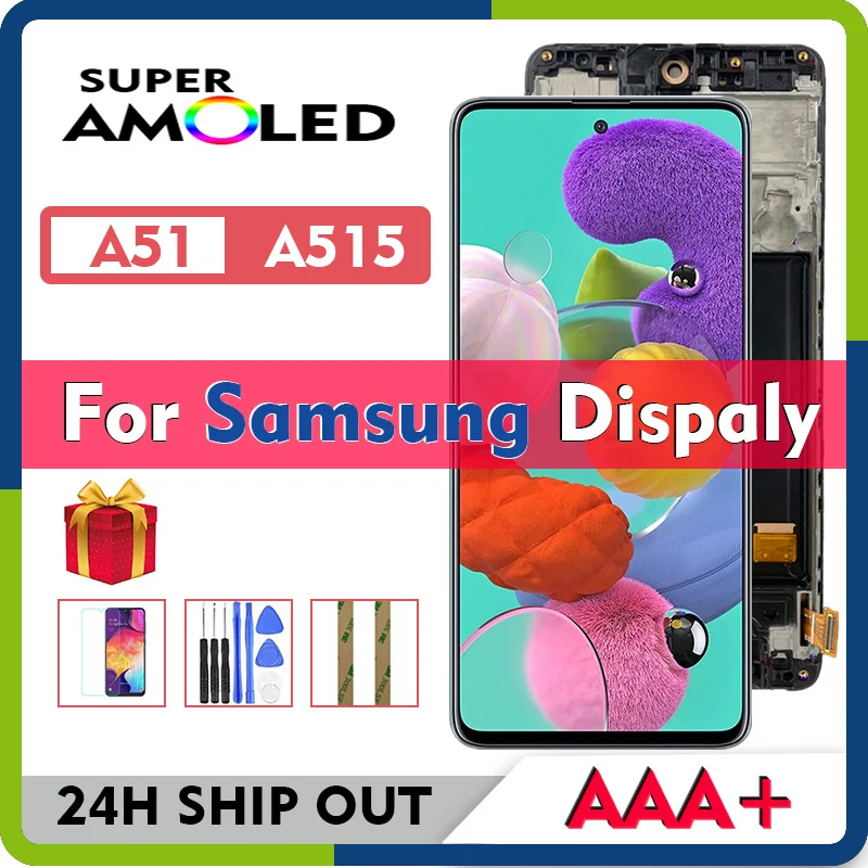Pantalla LCD A515 Original Super AMOLED para Samsung Galaxy A51 2019 SM A515F DSN DS DST DSM, montaje de digitalizador con pantalla t&aacute;ctil-0
