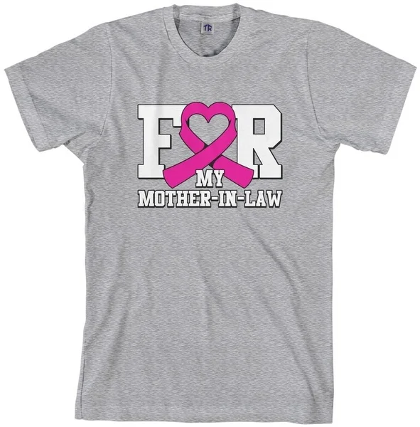 

Threadrock Men's For My Mother In Law Breast Cancer T-shirt Pink