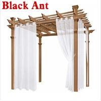 white outdoor waterproof tulle curtain for gazebo terrace voile sheer fabric bay pool window blinds drape finished x jd98120
