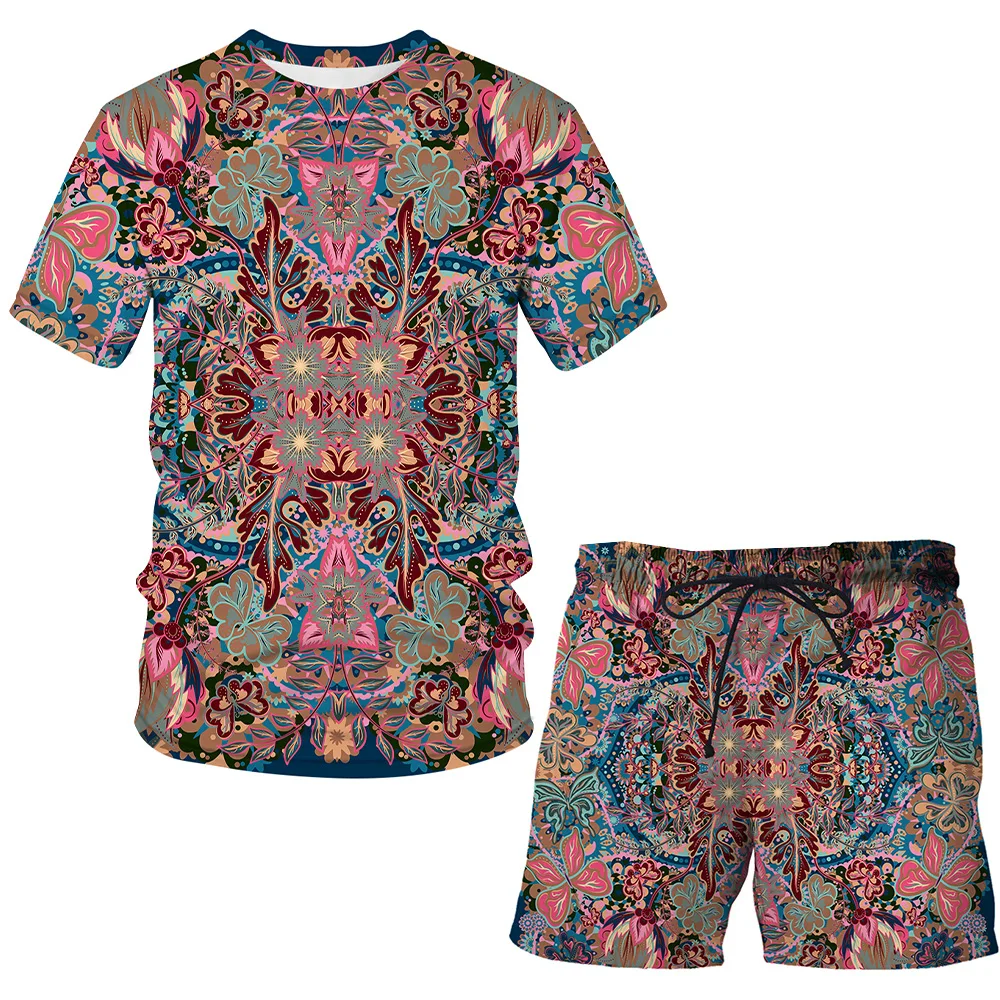 

2021 New Fashion 3D Printing Two-Piece Suit Men's Women's Harajuku Short-Sleeved T-Shirt Shorts Clothes Men clothing Streetwear