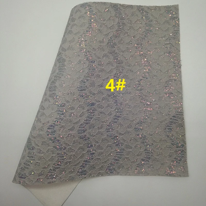 GREY Glitter Fabric Butterfly Printed Faux Synthetic Leather Sheets For Bow A4 21x29CM Twinkling Ming XM787 | Дом и сад