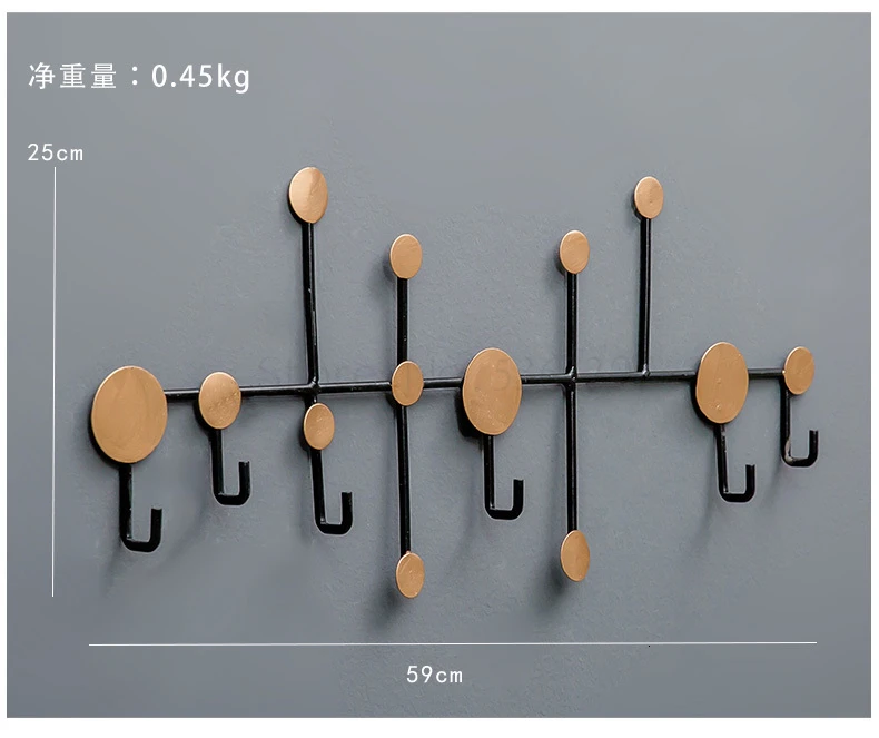 Iron hook wall hanging wall building kitchen porch door rear object rack retro creative clothes hook