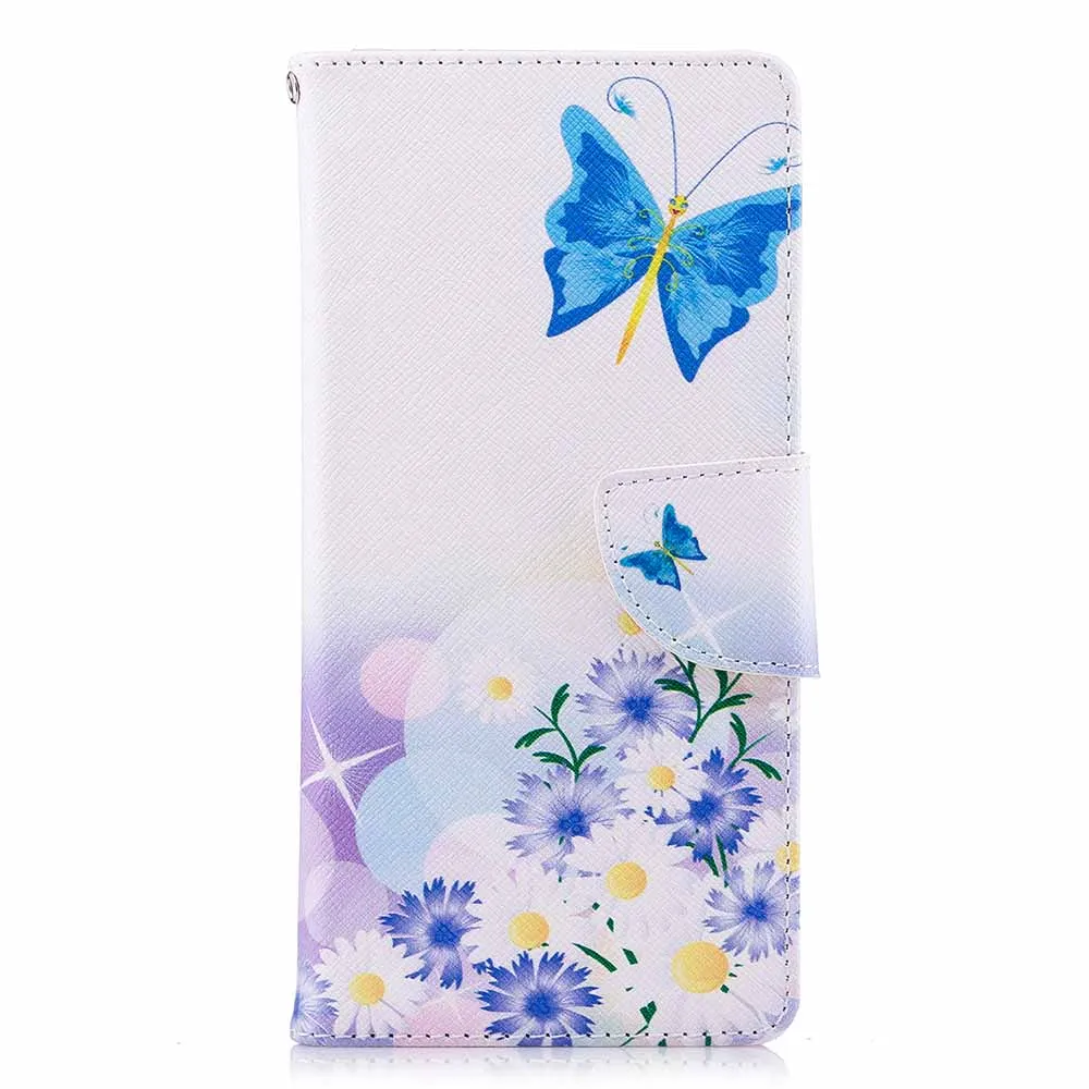Butterfly Flower Чехол-книжка с отделением для карт и подставкой для sony Xperia 10 L1 L2 XZ1 XZ2 XA XA1 XA2 ультра Силиконовая обложка на заднюю панель из искусственной кожи чехол s Fundas - Цвет: Butterfly Flower