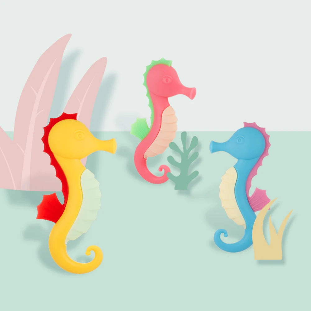 

1PC Silicone Baby Teether HippocampusTeething Toy Stick Kids Safe Infant Pacifier Dental Care Chew Toy Chain Accessories