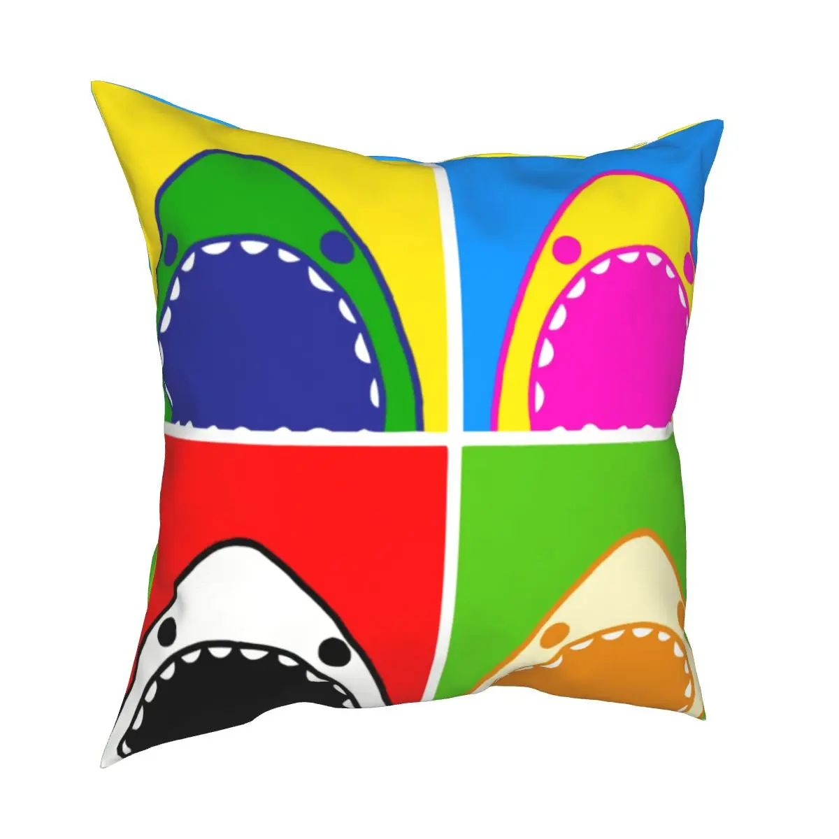 

Shark Pop Art Square Pillow Cases Ocean Whale Blue Sea Cushion Covers Novelty Decor Pillowcase for Home 45x45cm