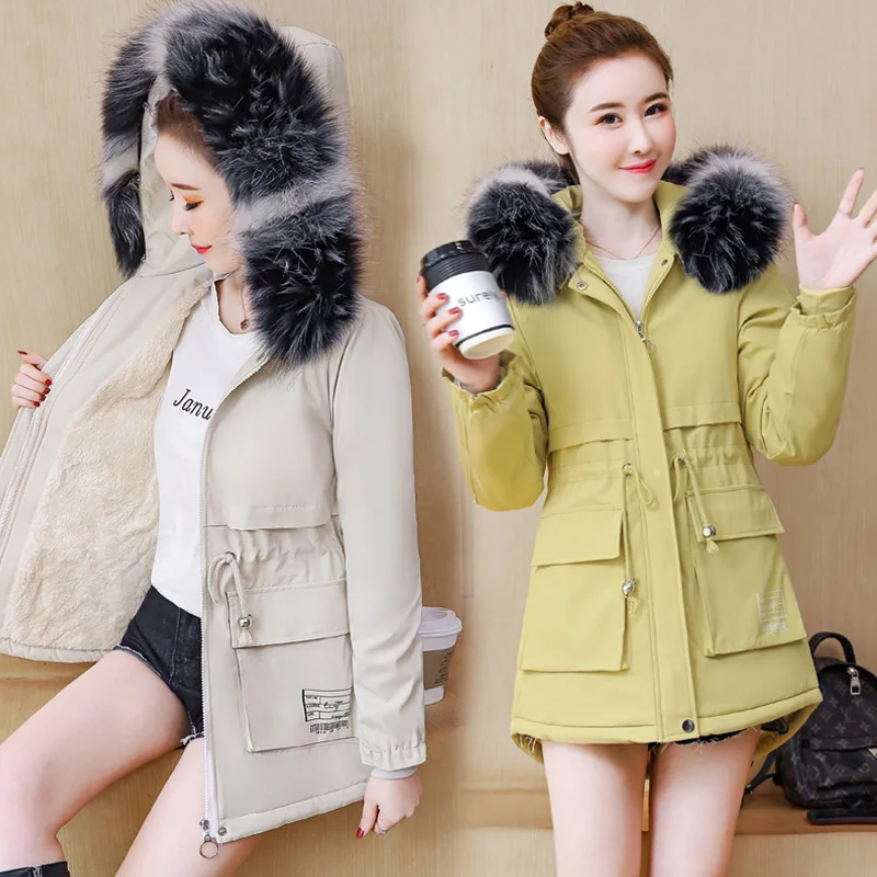 

Women's cotton clothing women's self-cultivation to overcome the winter new style cotton long section plus cashmere coat