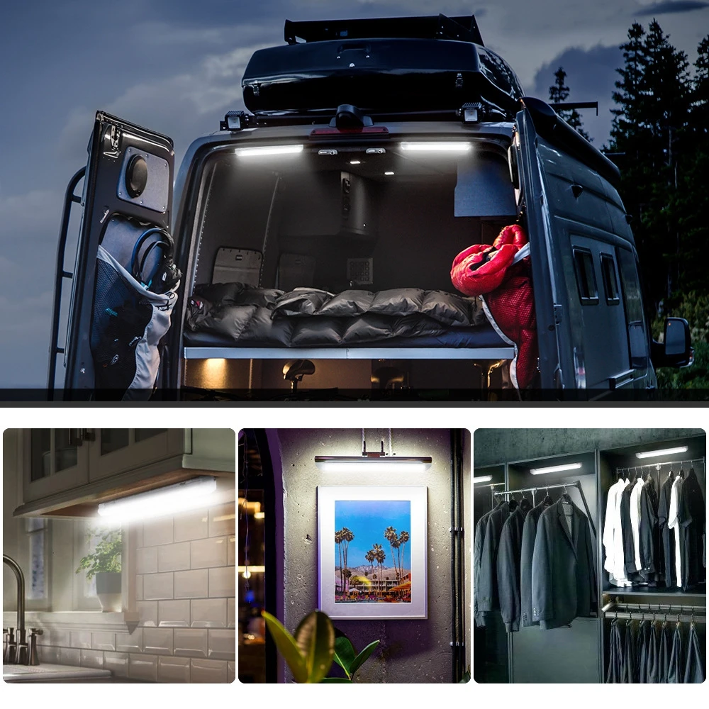 

2PCS 72 LED 12V 24V Car Interior LED Light White Strip Light Bar with On/Off Switch for Van Lorry Truck Trailer Camper Boat