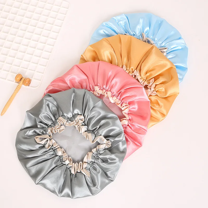 

Shower Cap 6-Pack Shower Caps for Women Long Hair Reusable EVA Plastic Waterproof Bath Hair Cap Deep Conditioning Salon Spa