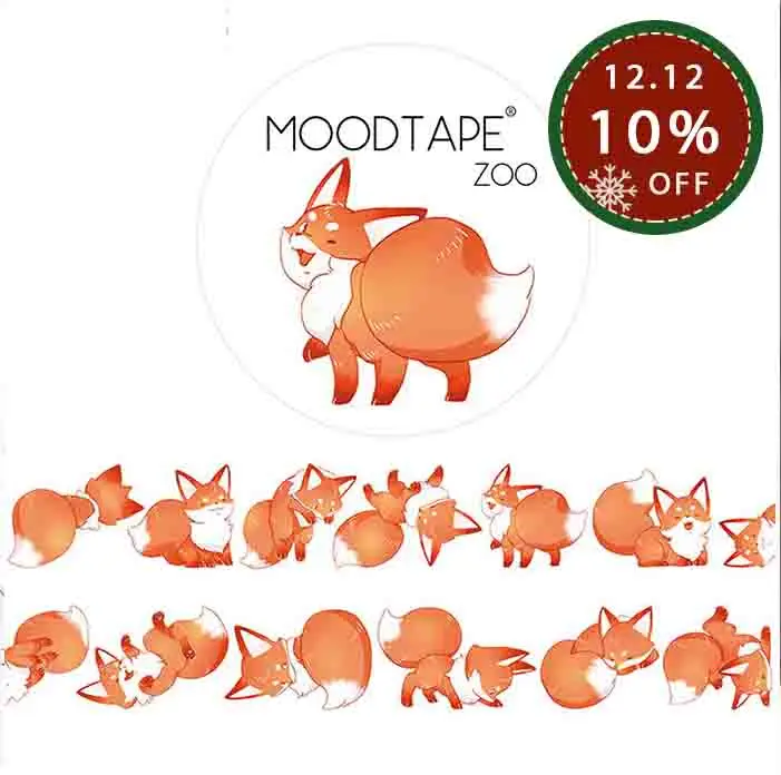 Moodtape васи лента маленькая лиса Скрапбукинг альбом diy украшения ручной работы Маскировочные наклейки лента бумага