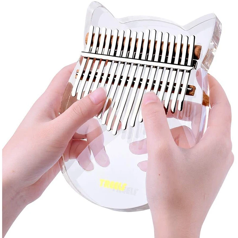 

17 Key Kalimba Acrylic Thumb Piano 17 Keys Mbira Transparent Musical Keyboard Instrument with Tuner Hammer