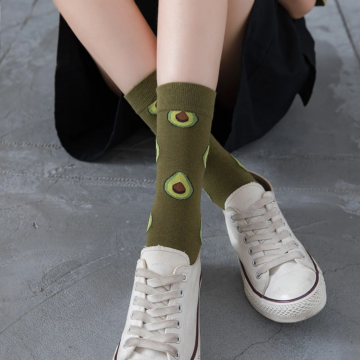 SP & CITY/5 пар Хлопковые женские носки с изображением фруктов авокадо лимона