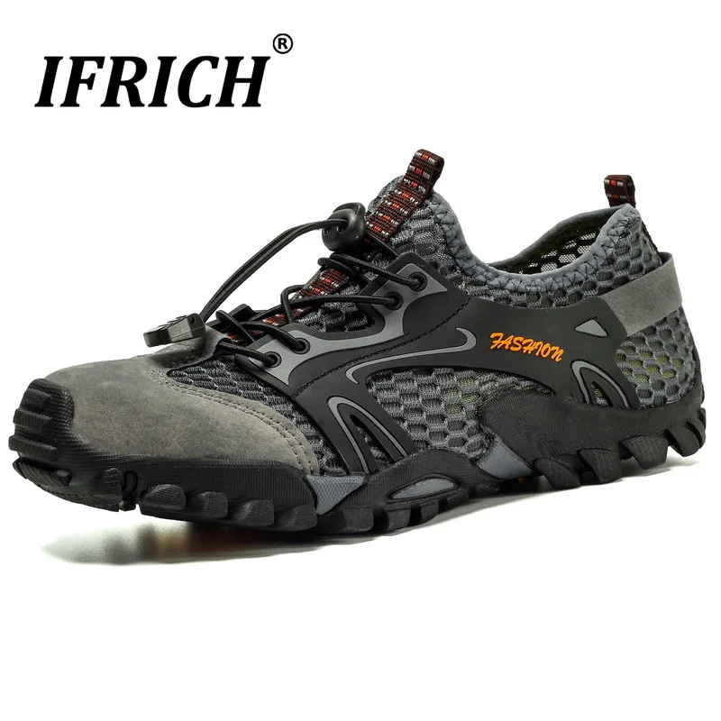 

Men Hiking Sandals Summer Mesh Aqua Sport Shoes Trekking Hiking Shoes Water Wading Sneakers for Man Plus Size 48 Upstream Sandal