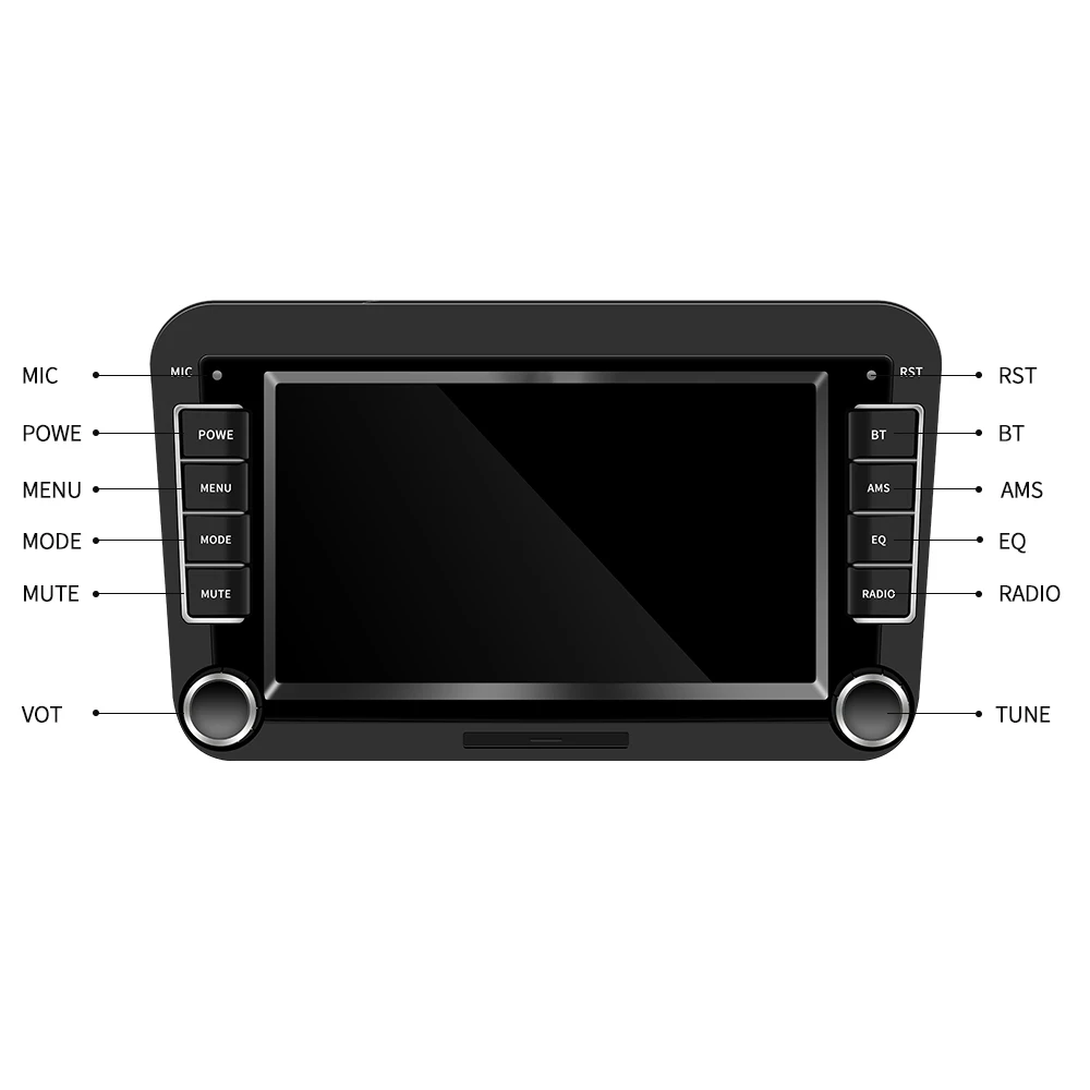 Podofo Автомобильный мультимедийный 7 ''автомобильный Радио Аудио Bluetooth Авторадио сенсорный экран MP5 плеер FM Радио Android и IOS зеркальная ссылка для VW