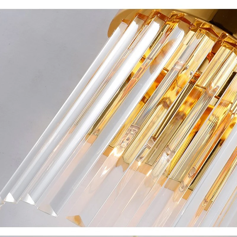 

Nordic Post-Modern Crystal Wall Sconce Mnimalist Golden Luxury Bedroom Bedside Lamp Living Room TV Background Wall Light
