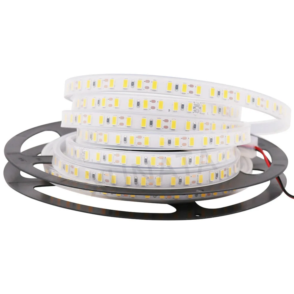 DC 12 В Светодиодная лента 5630 SMD гибкий светодиодный светильник 120 светодиодный s/m водонепроницаемая лента 8 мм PCB светодиодный светильник теплый белый/белый, 5 м