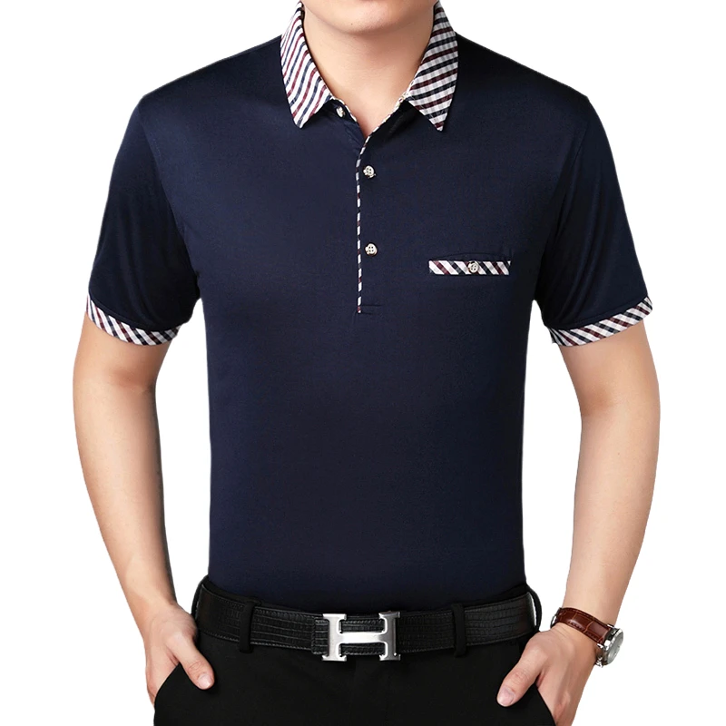 

Best Sales Cotton Polyester Cheap Casual Business Slim Fit Plain Middle Age Short Sleeve T-Shirts