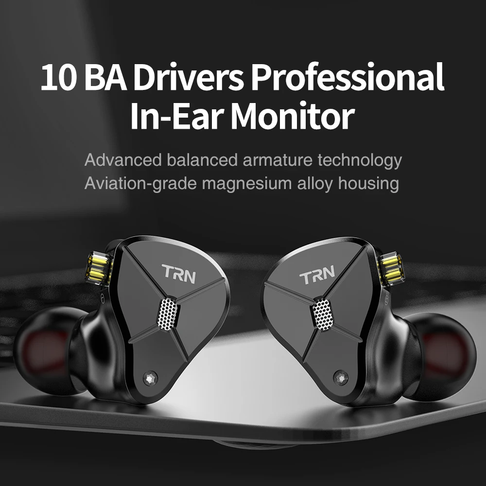 

Newest BA5 10BA Earphone 5 Balanced Armature Monitor Sport Metal Headset Detachable Cable V90 V80 C12 AS10 ZS10