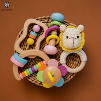 lets make 1set colorful baby rattles crochet animal cartoon sound attracts baby attention multifunctional toys gifts for kids