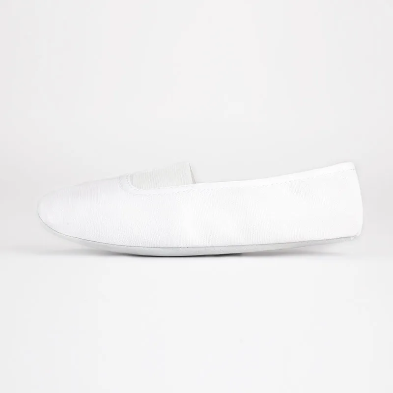 EU22-45 Full Leather Sole Black White Flat Yoga Teacher Fitness Gymnastic Ballet Dance Shoes For Kids Woman Man