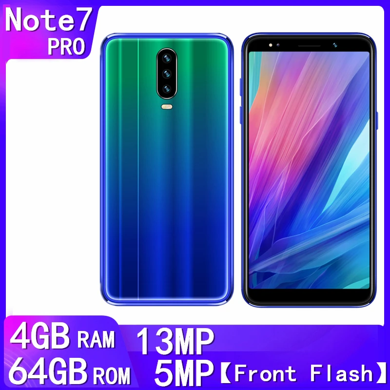 Мобильные телефоны Note 7 Pro 4 Гб ОЗУ + 64 ПЗУ 13 МП Android 5 &quot полноэкранный экран