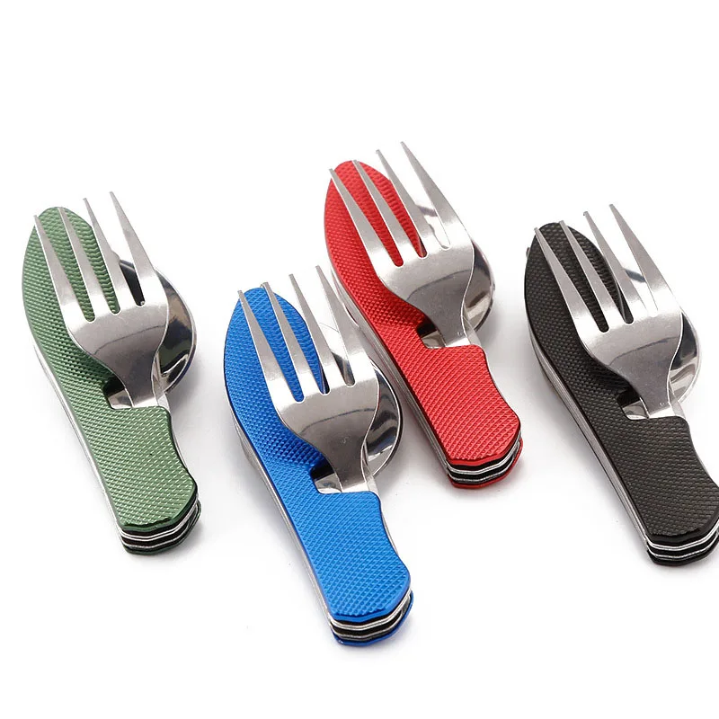 Многофункциональная уличная посуда нож вилка ложка складные наборы из