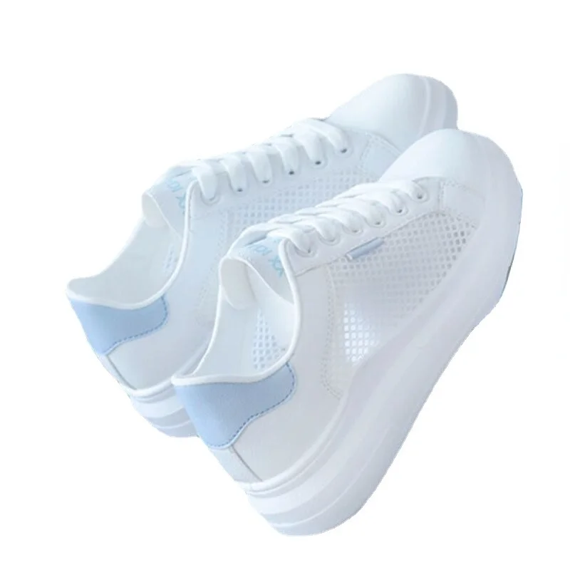 

2021 White Shoes Woman Vulcanize Shoes Breathable Mesh Fashion Sneakers Women Sports Light Casual Ladies Sneaker Tenis Feminino