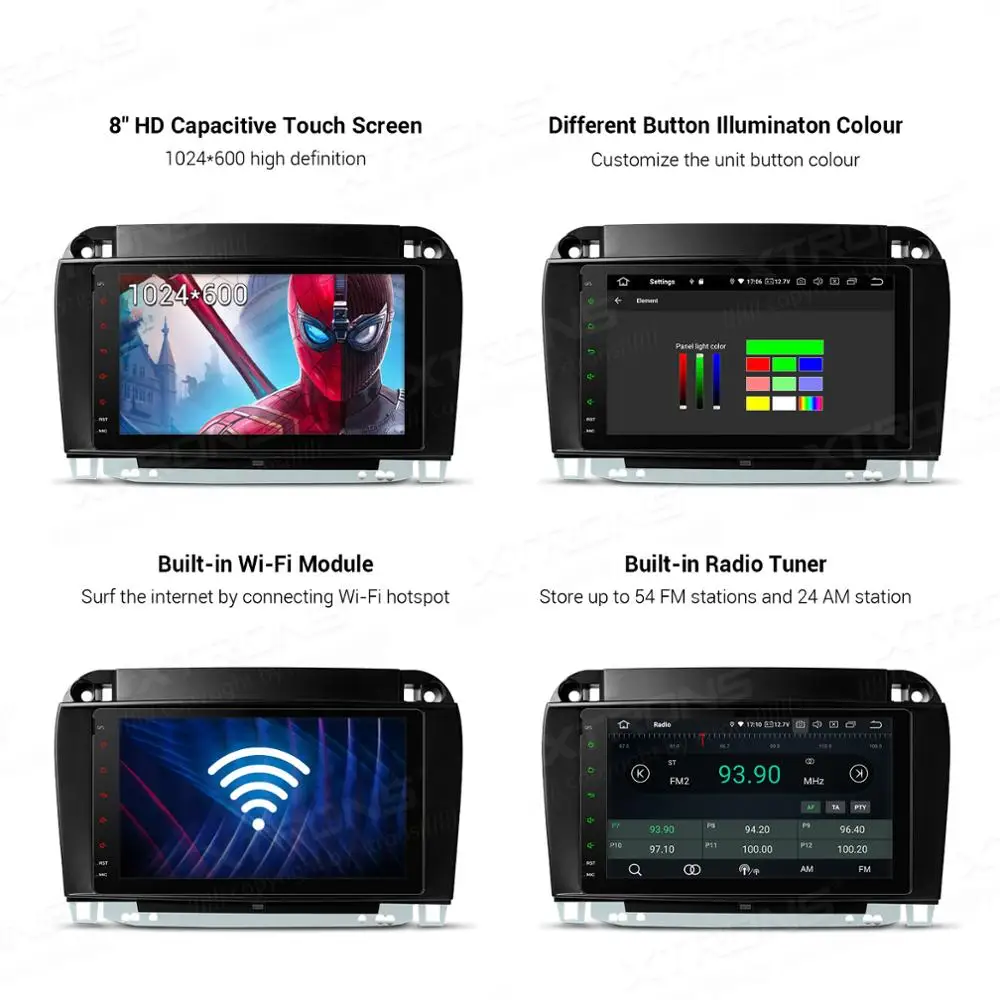 XTRONS 8 &quotAndroid 9 0 автомобильный Радио плеер GPS для Mercedes Benz S-Class W220 S280 S320 S350 S400 S430 S500
