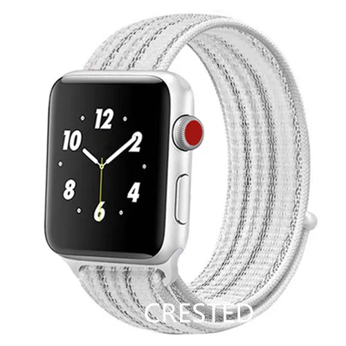 strip gray 29 Ремешок для Apple Watch, ремешок для Apple Watch 5, 4, 44, мм, 42 мм, iwatch band 3, 2, 5, 42 мм, 38 мм, Спортивная петля, correa, нейлоновый ремешок для часов - Цвет ремешка: strip gray 29