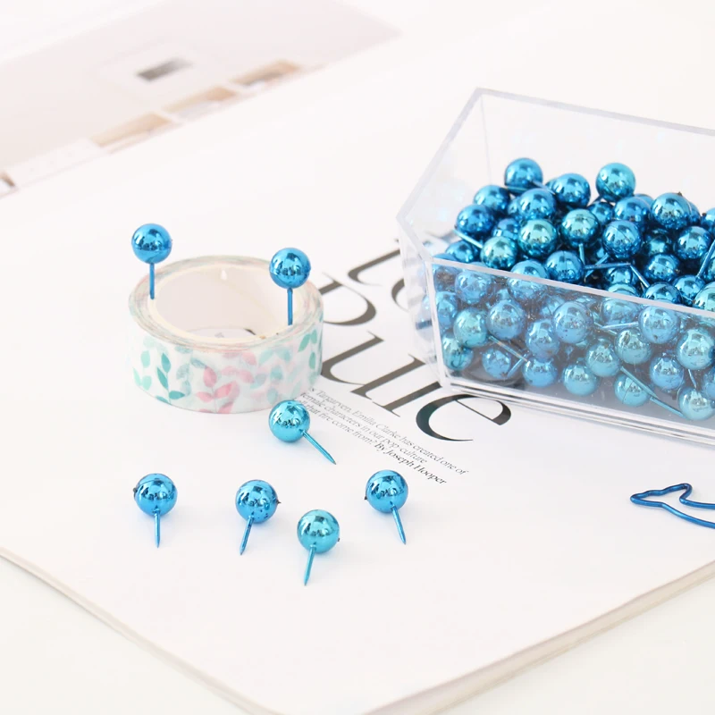 100 шт. металлические пластиковые штифты цветные карты с круглой головкой для