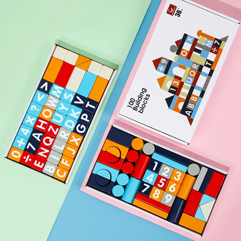 100 шт. пазл цифровые деревянные игрушки ранний обучающий буквы Алфавит цифры