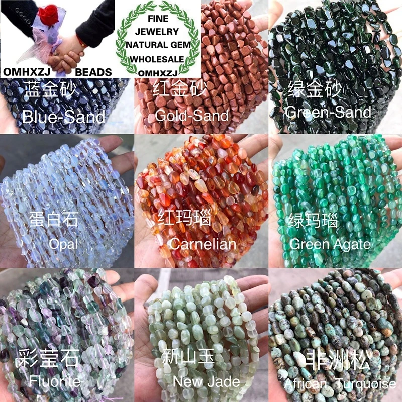 

OMHXZJ Wholesale ZB184 6X8mm DIY Bracelet Necklace Jewelry Making Accessories Natural Stone Fine Turquoise Opal Jade Agate Beads