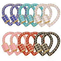 2020 new jewelry luxury oil dripping multicolor carabiner spiral clasps pendants accessories bracelets for diy jewelry making