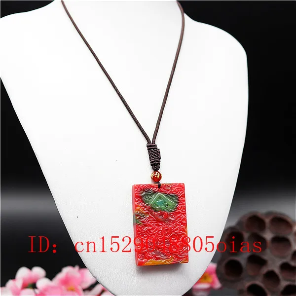 Ожерелье с подвеской из нефрита натурального цвета Китайский жадеит Ювелирное