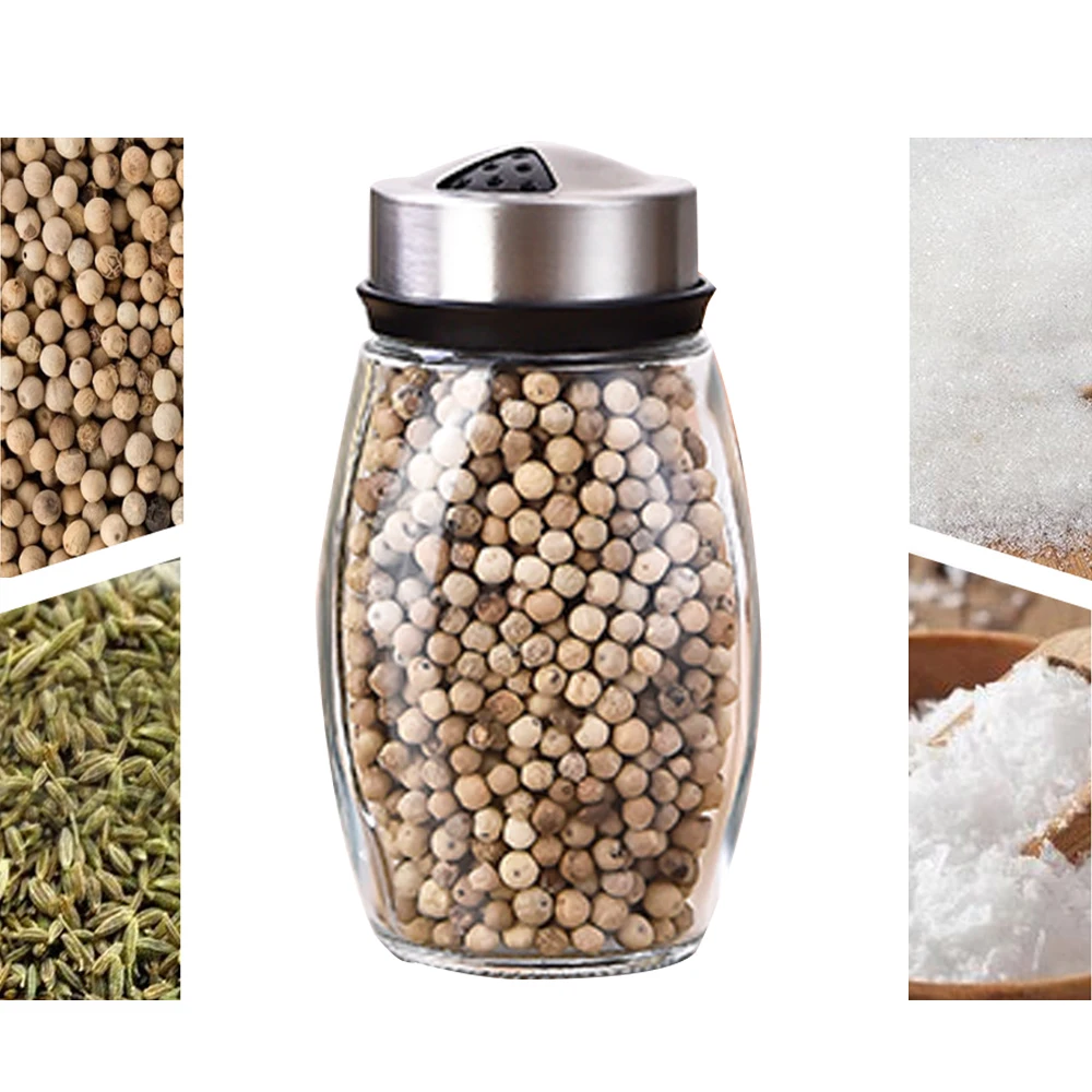 

6 Bottles Spice Rack Rotating Seasoning Storage Stand Pepper Salt Shakers Kitchen Organizer Holder Shelf Condiment Sprays Box