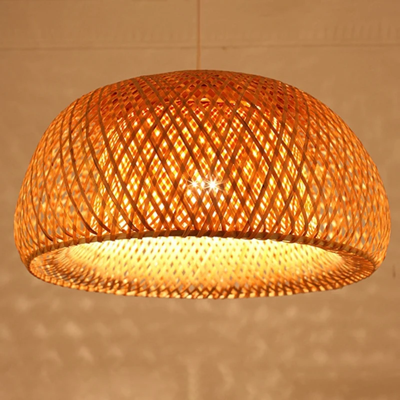 Moderno candelabro tejido a mano de bambú hecho a mano para restaurante
