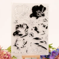 1pc overprint flower silicone clear seal stamp diy scrapbook diary coloring embossing album decoration rubber stamping reusable