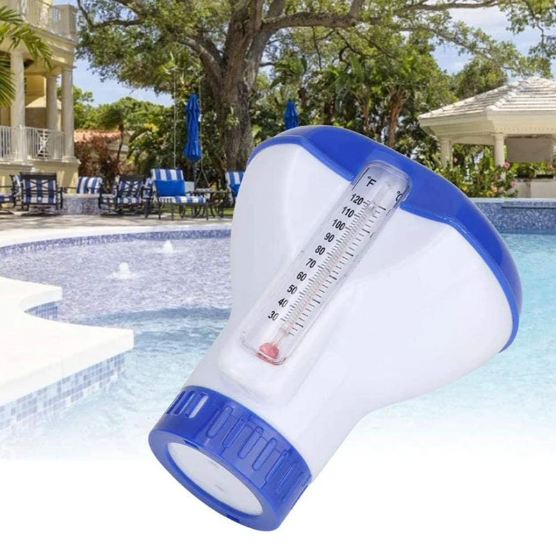 

Swimming Pool Floating Chemical Chlorine Dispenser Swimming Pool Accessories Thermometer Disinfection Automatic Applicator Pump