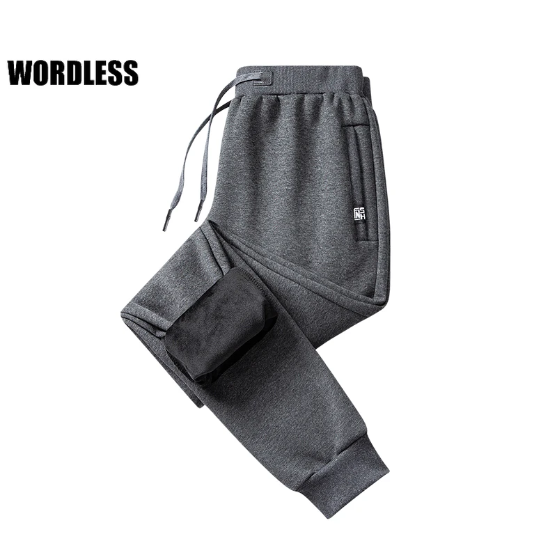 Winter Men's Sweatpants Thicken Warm Fashion Fleece Casual Trousers New Loose Jogging Pants Men Outdoor Straight Trousers M-8XL