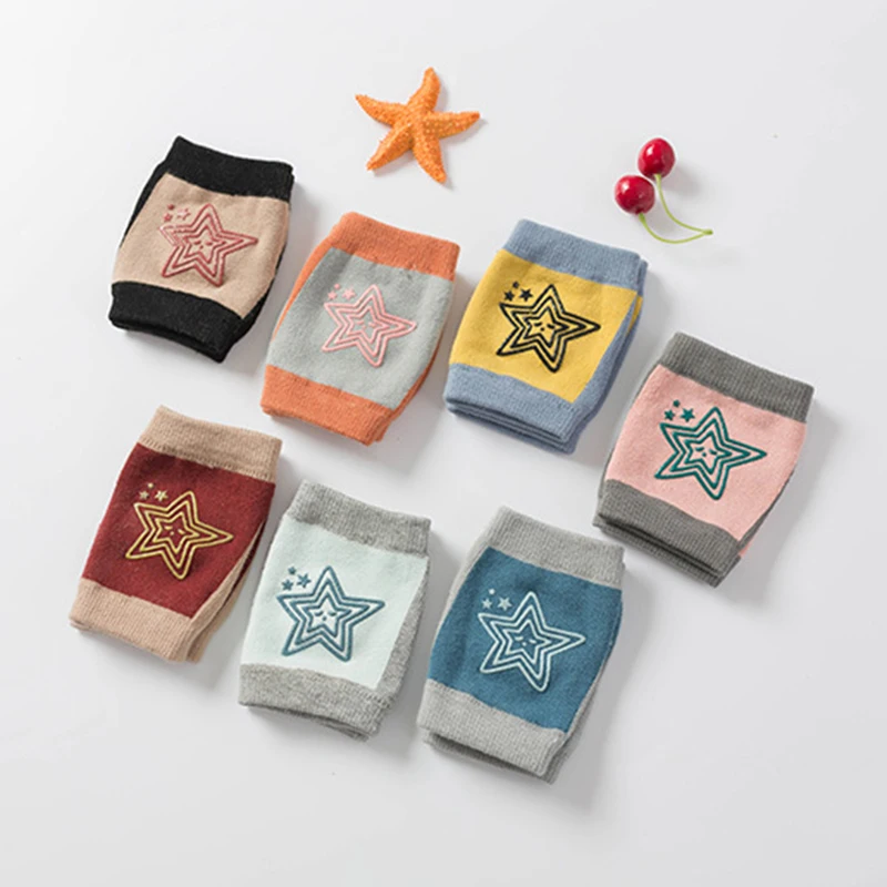 1 пара детские Нескользящие гетры с принтом эластичные дышащие защита для ползающего ребенка новорожденных