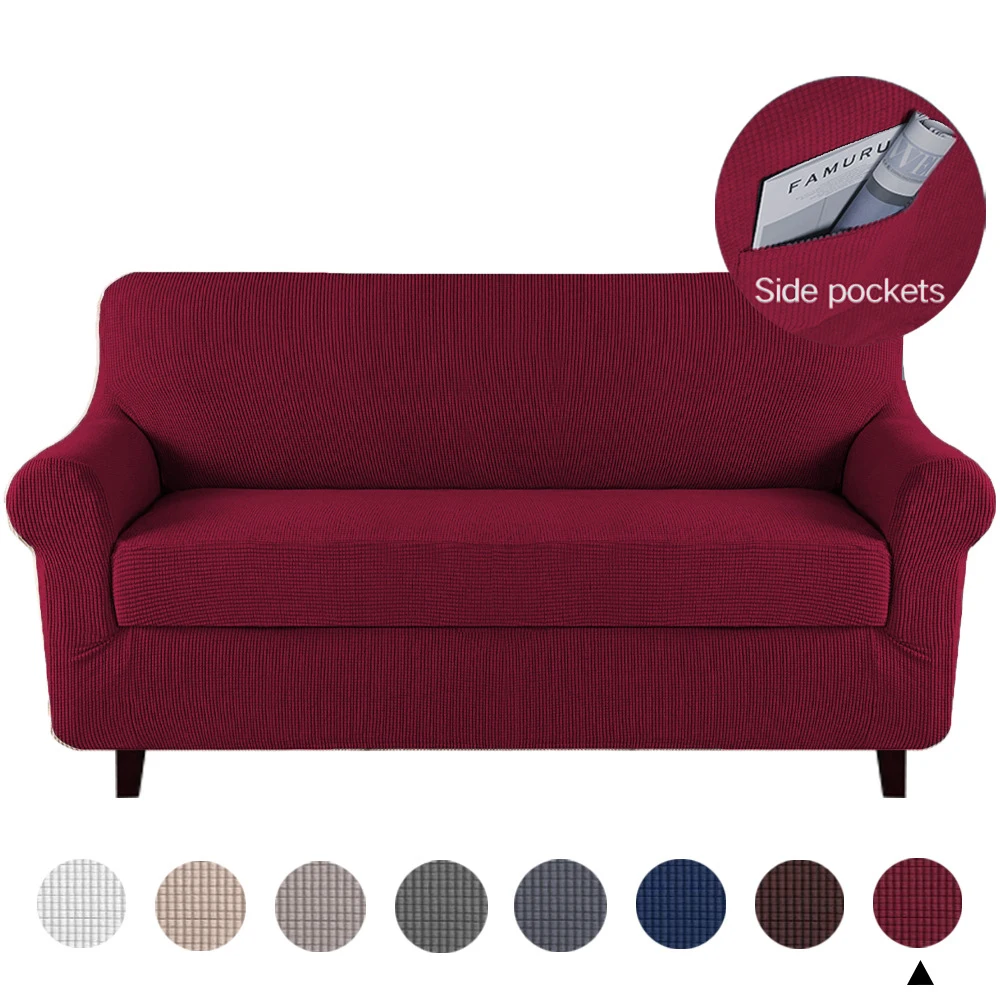 

2021 горячая Распродажа 2 шт. жаккардовый эластичный чехол для дивана в гостиную, эластичный чехол для дивана, секционный защитный чехол для д...