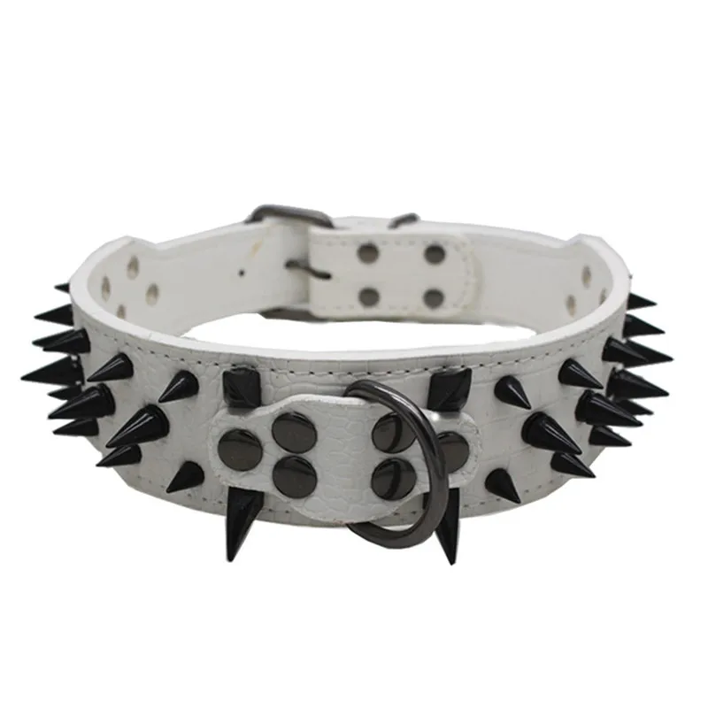 Spiked Big Dogs Collars Animals Accessories Rivet For A Large Dog Necklace Pitbull Pet Product Collar Supplies halsband hond | Дом и сад
