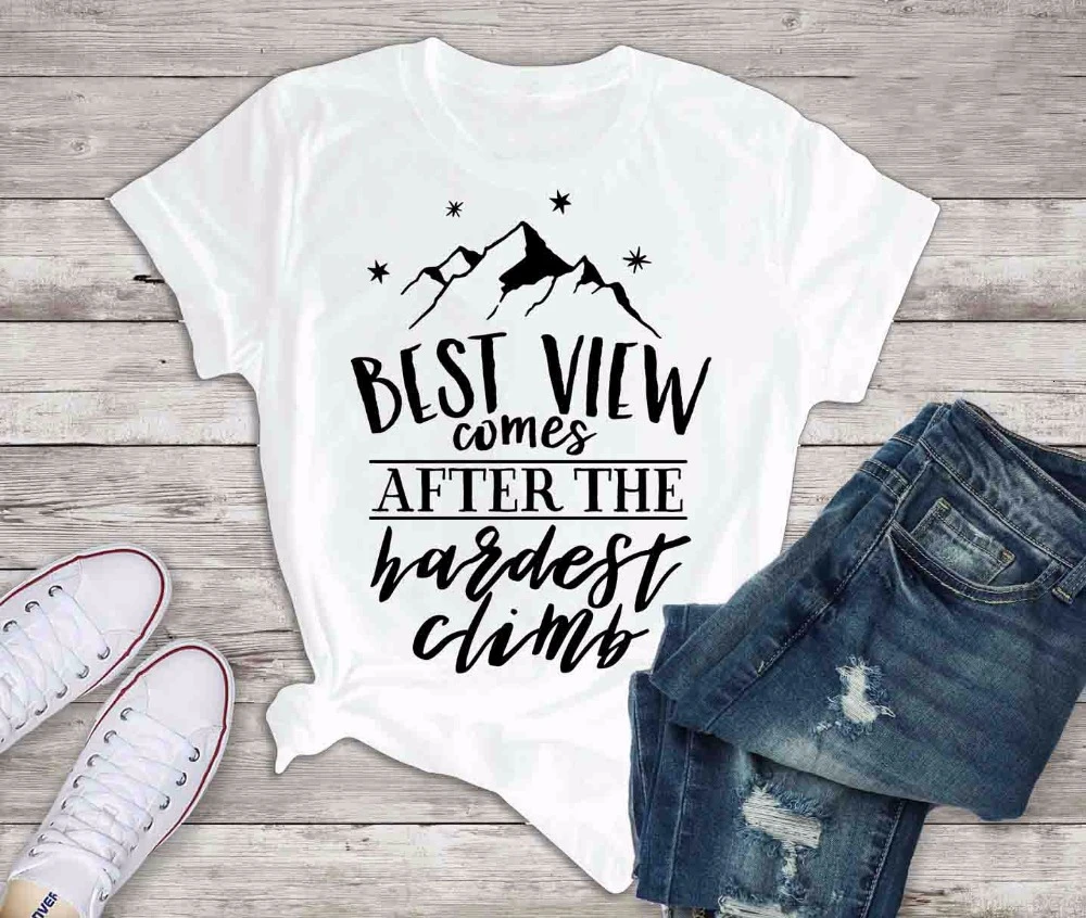 

Mountain Climbing T-Shirt Climbing Lover Gift Best View Comes After The Hardest Climb Inspirational T-Shirt, Great tee top- K132