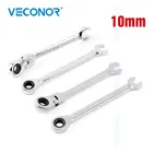 10 мм Трещоточный ключ гаечный ключ 72T Ratcheting головка зеркалотусклой полированной односторонний ключ инструмент открытого конца Комбинации гаечный ключ для ремонта