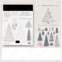 christmas tree cutting dies and stamps for diy scrapbooking paper marking crafts template handmade decoration new arrived 2021