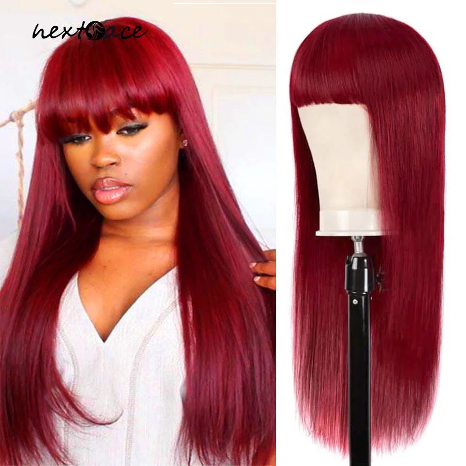

99J Remy Human Hair 10-30Inch Glueless Full Machine Made Female Straight Headband Wig