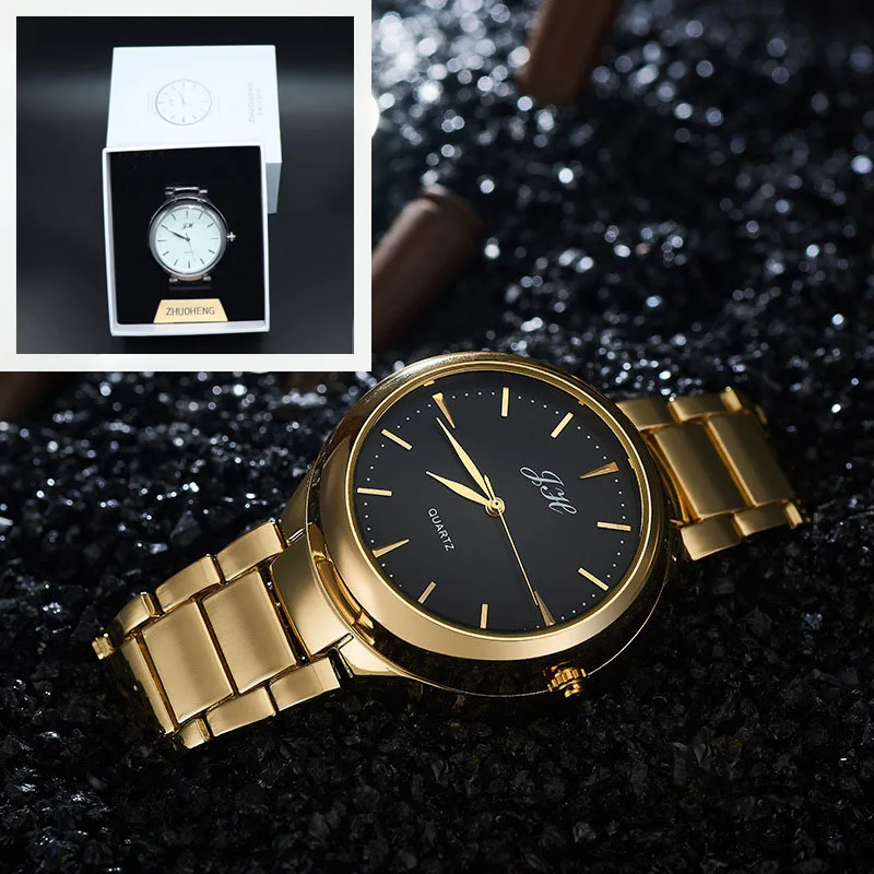 gold black withbox Часы-прикуриватель креативные беспламенные USB зажигалки часы Мужские кварцевые наручные часы ветрозащитные мужские подарочные часы JH329 1 шт - Цвет: gold black withbox